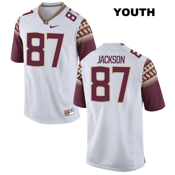 Youth NCAA Nike Florida State Seminoles #87 Jared Jackson College White Stitched Authentic Football Jersey UQZ7169TA
